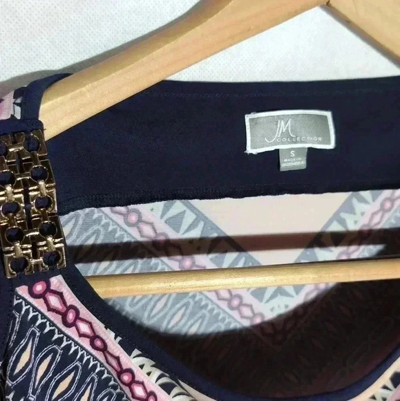 JM Collection Lades long sleeve open shoulder blouse sz S - Picture 6 of 7